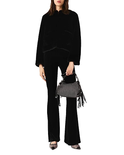 Maje Pivelvet Stretch Velour Trousers