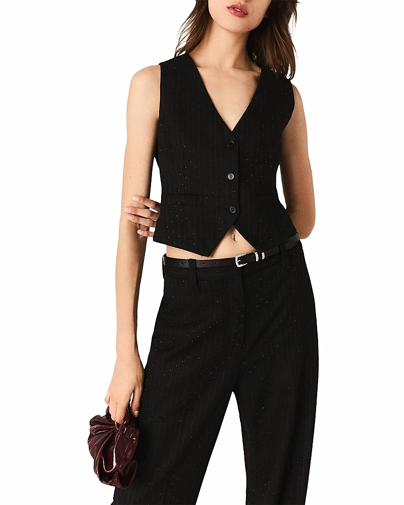 Maje Lanoir Embellished Sleeveless Jacket