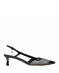 Maje Women's Fayna Evening Rhinestone Mesh Slingback Pumps