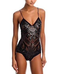 Norma Kamali Embellished Slip Bodysuit