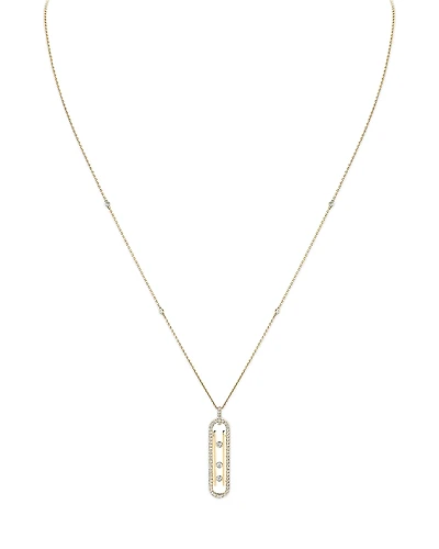 Messika 18K Yellow Gold Move 10th Birthday Diamond Oval Long Pendant Necklace, 31.4