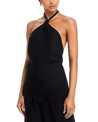 Issey Miyake Uni-Form Wool Halter Top