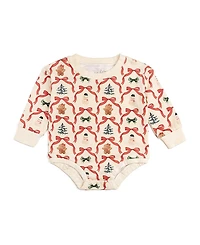 Sweet Wink Girls' Christmas Cutie Long Sleeve Romper - Baby