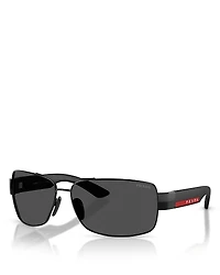 Prada Linea Rossa Wraparound Sunglasses, 65mm