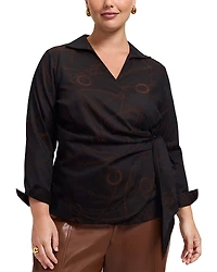 Foxcroft Plus Salina Wrap Top