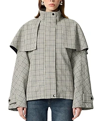 Nocturne Belted Glen Check Cape Trench