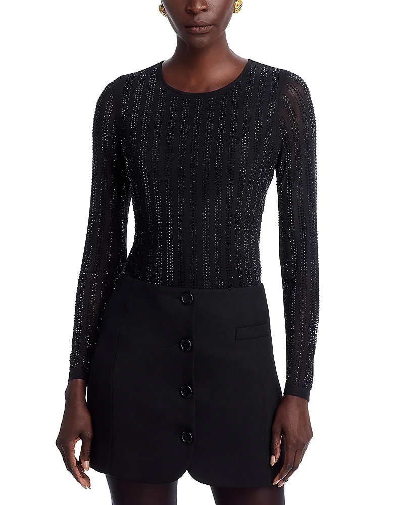 Elie Tahari The Adeline Rhinestone Top