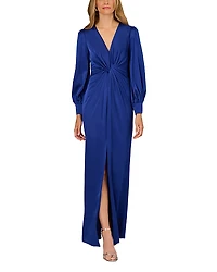 Aidan Mattox Twist Front Satin Dress