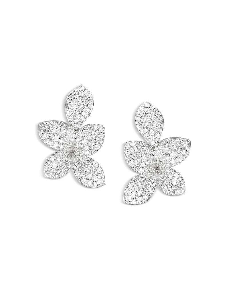 Pasquale Bruni 18K White Gold Giardini Segreti Diamond Pave Cluster Flower Statement Earrings