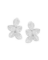 Pasquale Bruni 18K White Gold Giardini Segreti Diamond Pave Cluster Flower Statement Earrings