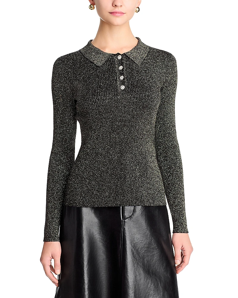 T Tahari Polo Collar Sweater