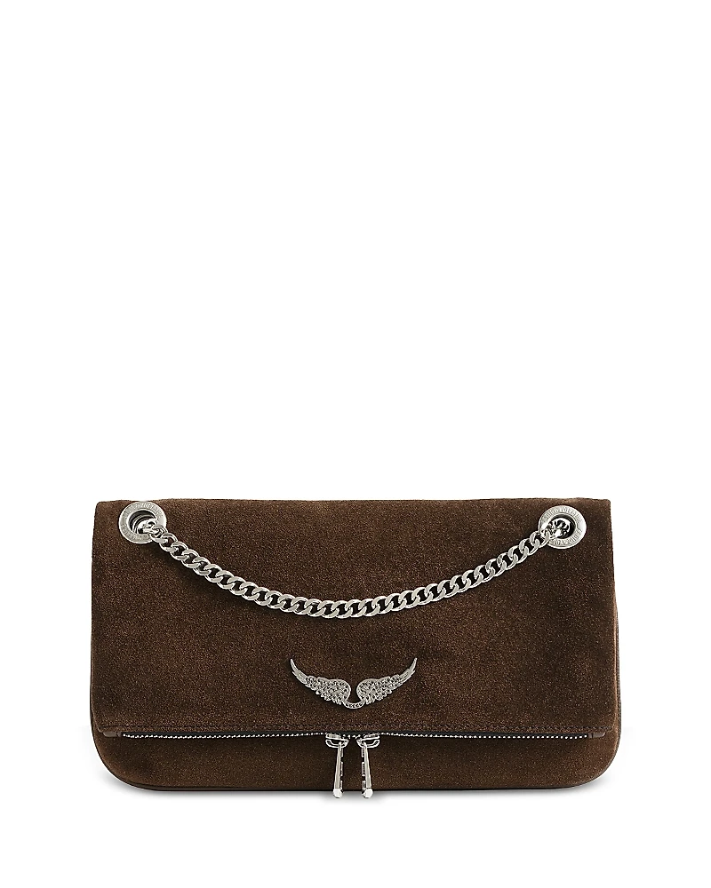 Zadig & Voltaire Rock Ii Suede Leather Clutch