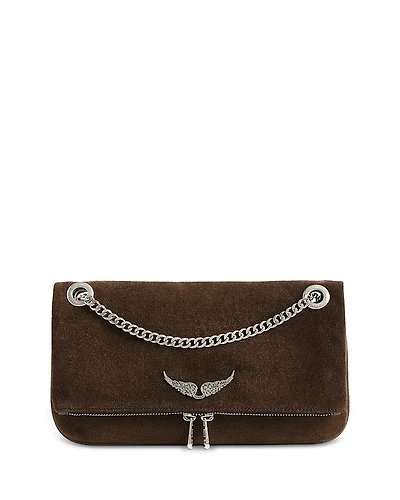 Zadig & Voltaire Rock Ii Suede Leather Clutch