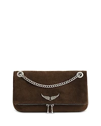 Zadig & Voltaire Rock Ii Suede Leather Clutch