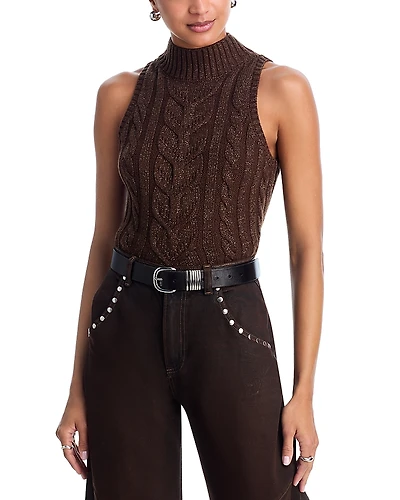 L'Agence Bellini Cable Knit Sleeveless Sweater
