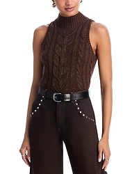 L'Agence Bellini Cable Knit Sleeveless Sweater