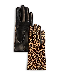 Bloomingdale's Cashmere Lined Animal Print Calf Hair Tech Gloves - Exclusive
