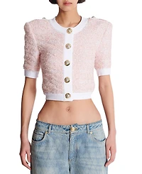 Balmain Short-Sleeved Knit Cardigan
