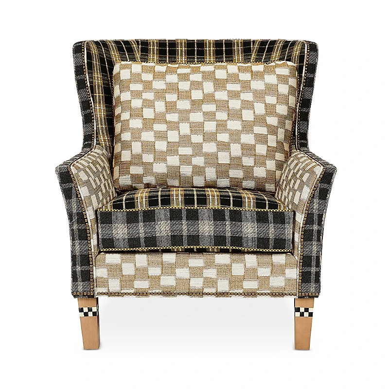 MacKenzie-Childs Mad for Plaid Wing Chair