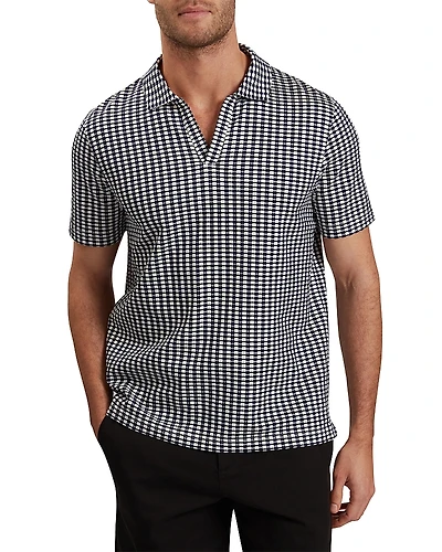 Ted Baker Matejo Mini Check Open Neck Polo Shirt