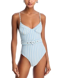 Simkhai Noa Underwire Belted One Piece Swimsuit