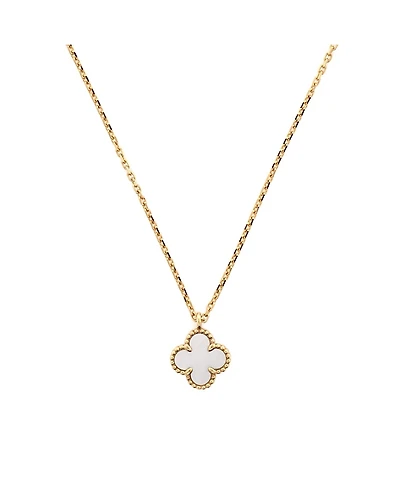 Pre-Owned Van Cleef & Arpels Sweet Alhambra Pendant Necklace 18K Gold and Mother of Pearl