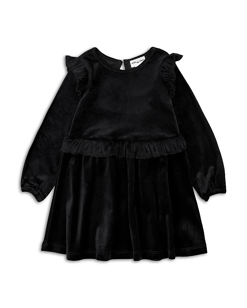 Miles The Label Girls' Long Sleeved Velour Dress - Little Kid, Big Kid