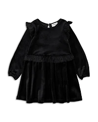 Miles The Label Girls' Long Sleeved Velour Dress - Little Kid, Big Kid