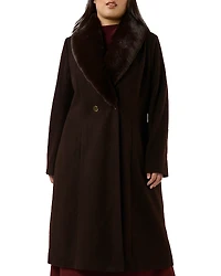 Estelle Plus Alastair Faux Fur Trim Coat