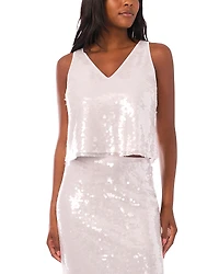 1.state Sequinned Cropped Top