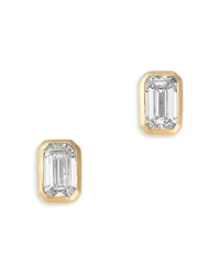 Bloomingdale's Fine Collection Luxe Collection Certified Lab Grown Diamond Emerald Bezel Stud Earrings