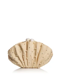 Poolside Folded Clutch With Faux Pearl Embroidery