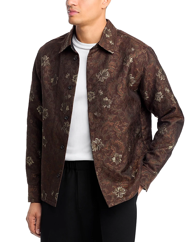 Les Deux Kaleb Jacquard Button Front Overshirt