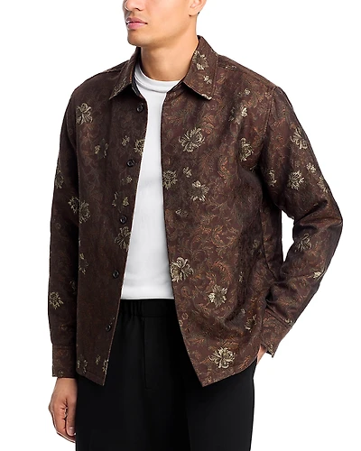 Les Deux Kaleb Jacquard Button Front Overshirt