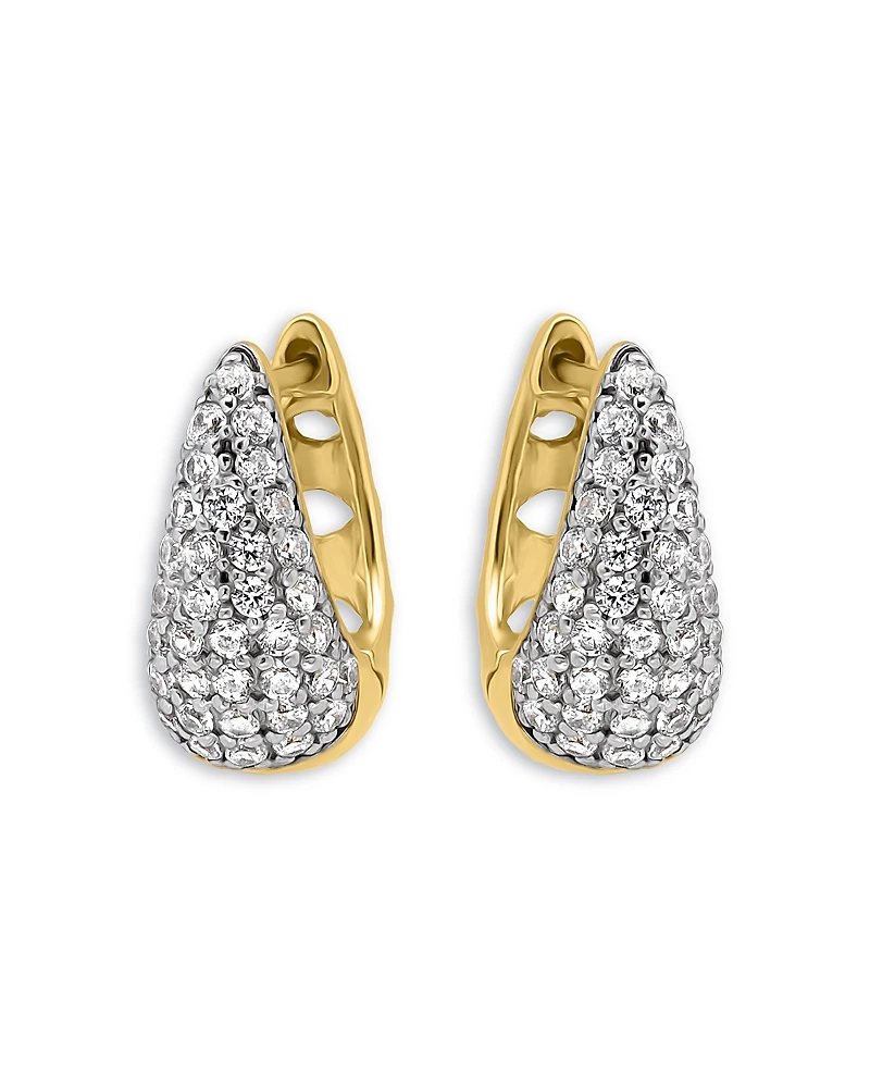 Aqua Cubic Zirconia Huggie Hoop Earrings Exclusive