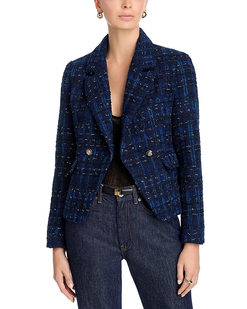 Aqua Tweed Cutaway Blazer - Exclusive