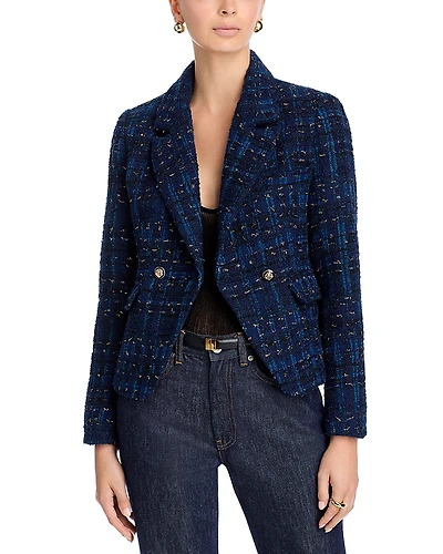 Aqua Tweed Cutaway Blazer - Exclusive