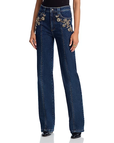 Cinq a Sept Crystal Ivy Embellished Jeans