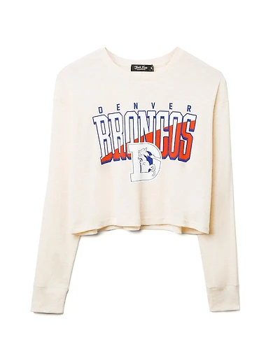 Junk Food Clothing Women's Nfl Denver Broncos Slant Crop Thermal