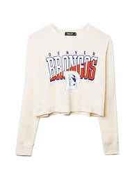 Junk Food Clothing Women's Nfl Denver Broncos Slant Crop Thermal