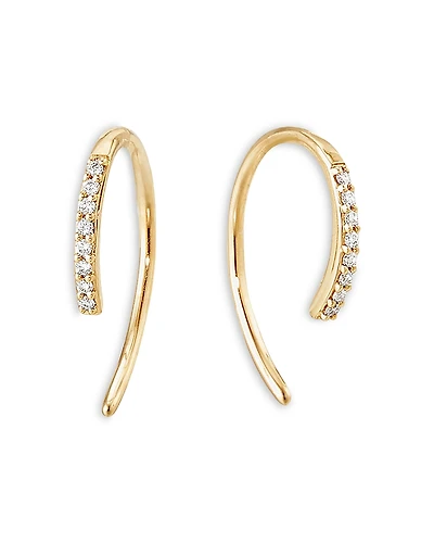 Lana Jewelry Diamond Pave Threader Hoop Earrings