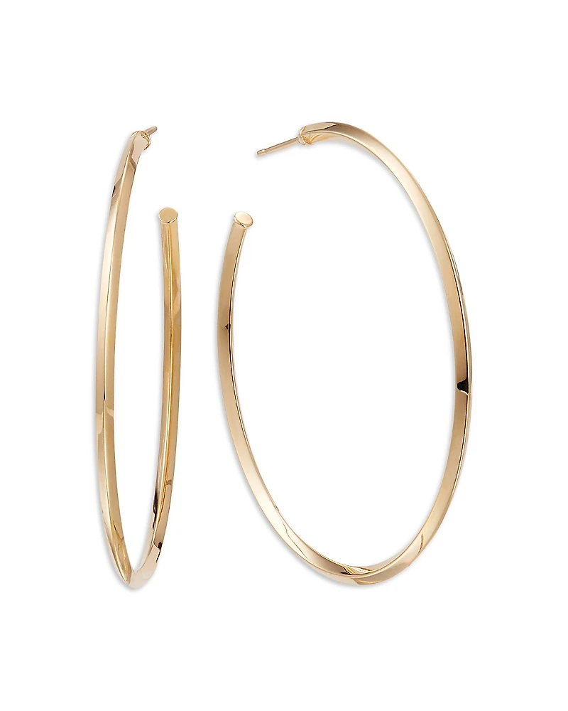 Lana Jewelry 14K Yellow Gold Narrow Royale Large Hoop Earrings