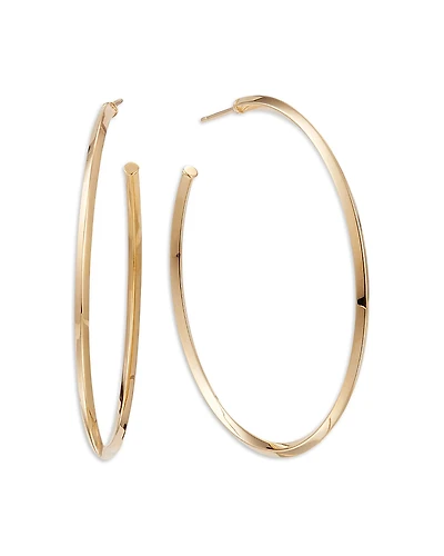 Lana Jewelry 14K Yellow Gold Narrow Royale Large Hoop Earrings