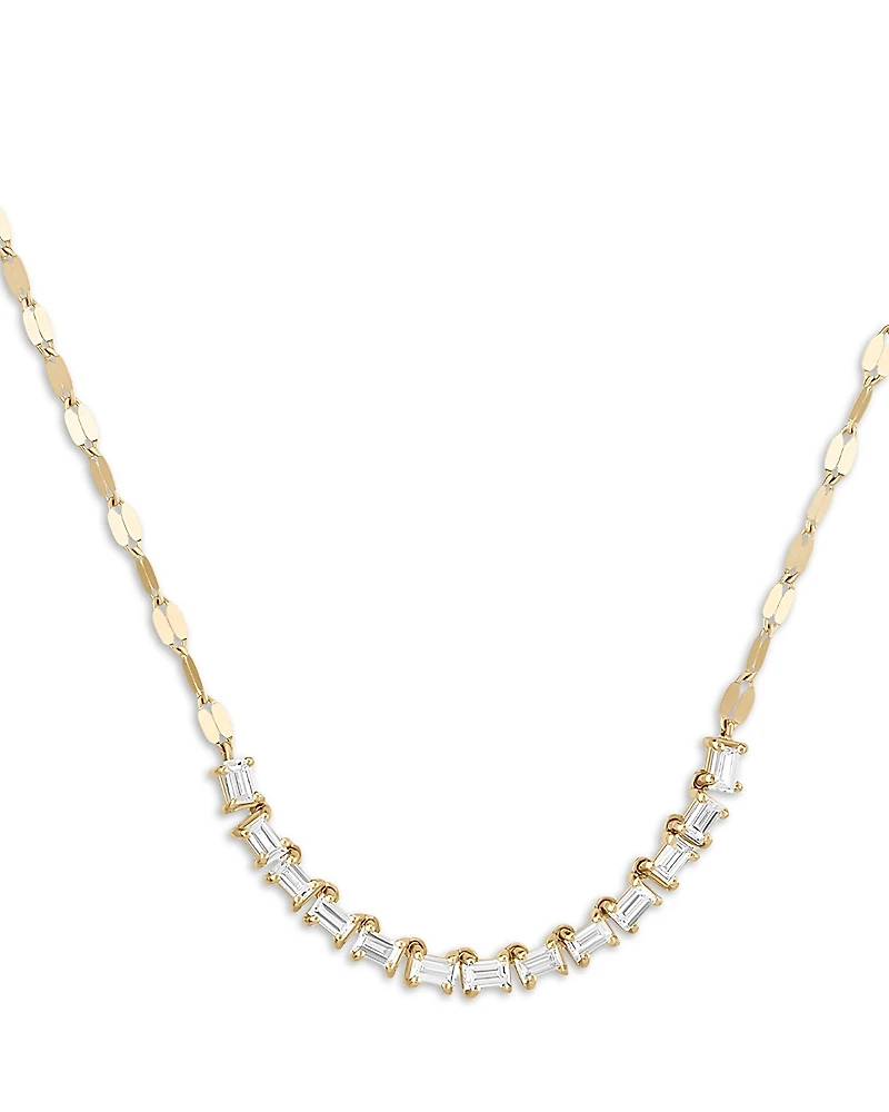 Lana Jewelry Baguette Diamond Tennis Section Necklace