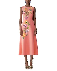 Carolina Herrera Embroidered Sleeveless Dress