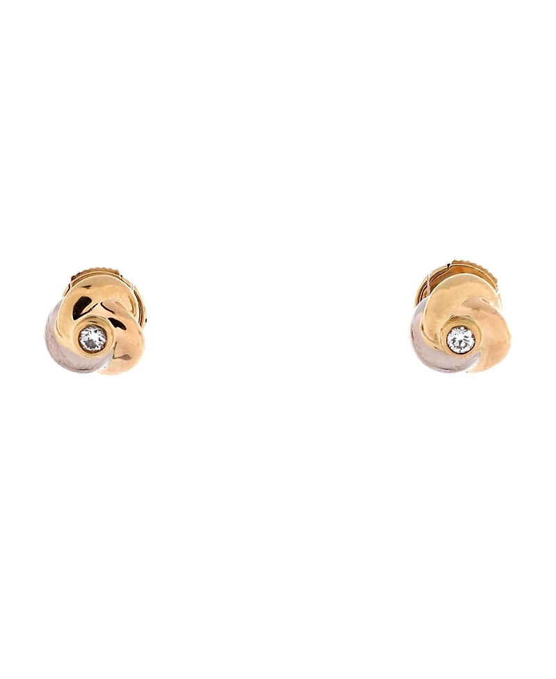 Pre-Owned Cartier Mini Trinity Stud Earrings 18K Tricolor Gold with Diamond