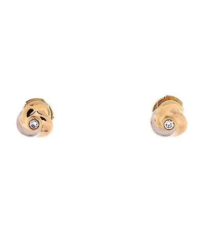 Pre-Owned Cartier Mini Trinity Stud Earrings 18K Tricolor Gold with Diamond