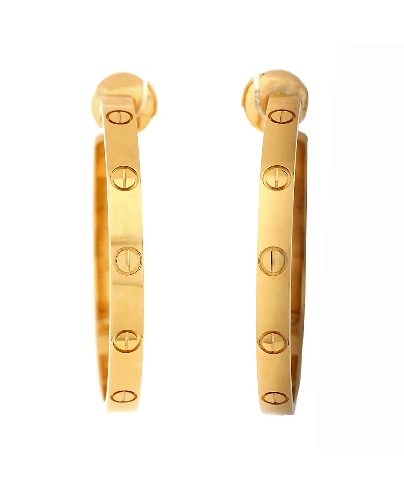 Pre-Owned Cartier Large Love Hoop Earrings 18K Gold