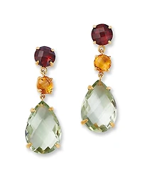 Bloomingdale's Fine Collection Prasiolite, Citrine & Garnet Drop Earrings