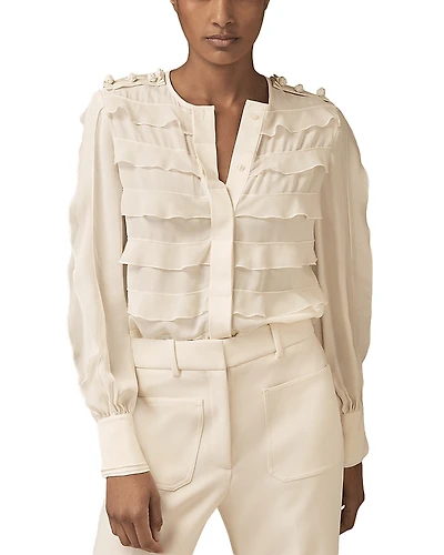 Reiss Ulyanna Ruffle Detail Blouse